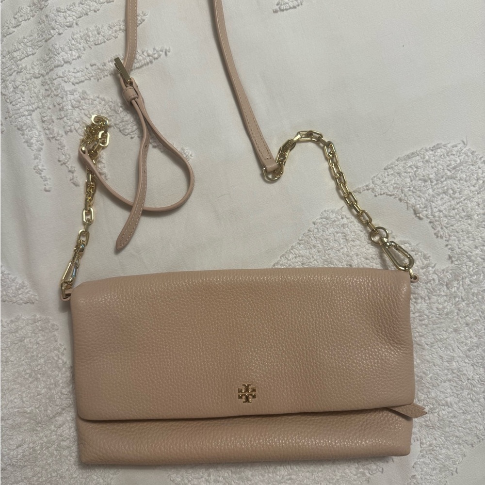 Tory Burch Cream Crossbody Bag with Gold Chain